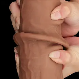 Фалоімітатор LoveToy Sliding-Skin Dual Layer Dong King Sized 34 см коричневий - мініатюра 15