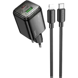 МЗП Hoco N53 Monsoon PD30W+QC3.0 (1USB-A/1C) + кабель Type-C to Lightning Black