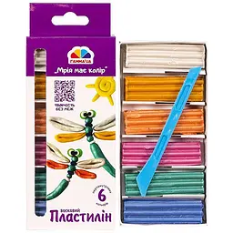Пластилін воск.перл. "Творчість" 6 кольорів, 90 г "Гамма" 400303