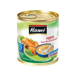 Дитяче пюре Hame м`ясне курка, 100 г (8595139726218) - мініатюра 2