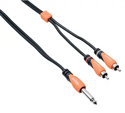 Коммутационный кабель Jack 6,3 mono — 2xRCA BESPECO BESPECO SLYJRM180 1,8м - мініатюра 1