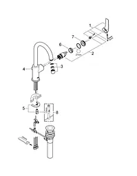 Змішувач для умивальника L-Size Grohe BauCurve 23090000 Хром - мініатюра 4