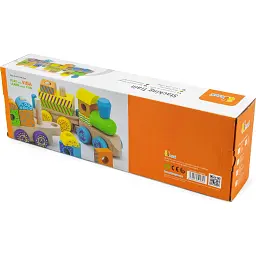 Дерев'яний поїзд Viga Toys Кубики (50572) - мініатюра 4