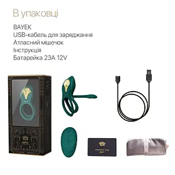 Смарт-ерекційне кільце Zalo - BAYEK Turquoise Green, подвійне з ввідною частиною, пульт ДК - мініатюра 7