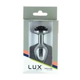 Металева анальна пробка Lux Active з трояндоюRose Anal PlugBlack, віброкуля в подарунок - мініатюра 5