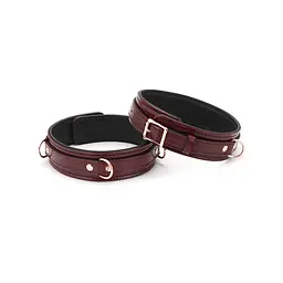 Фіксатори для стегон Liebe Seele Wine Red Thigh Cuffs L Size, натуральна шкіра