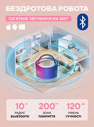 Портативна акумуляторна Bluetooth колонка з LED підсвічуванням TF USB Дитячий караоке та два бездротові мікрофони UKC K52 9657 - мініатюра 9