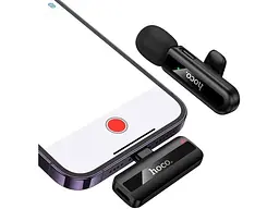 Мікрофонна радіосистема Hoco L20 Fair Wireless/Lightning Black (6942007655484) - мініатюра 6