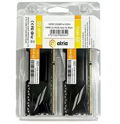 Пам'ять 16Gb x 2 (32Gb Kit) DDR4, 3200 MHz, Fly, Black, 18-22-22-42, 1.35V, з радіатором Atria teh0020293 - мініатюра 2