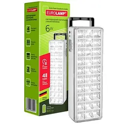 Світлодіодний світильник Eurolamp аварійний з акумулятором 30 SMD, 6W, 6500К (EM-30SMD/6W)