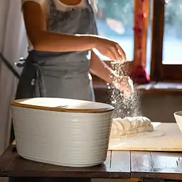 Хлібниця Guzzini Tierra з бамбуковою кришкою 39.2x23.2x19 см молочна (179600156) - мініатюра 2