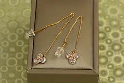 Сережки протяжки Xuping Jewelry Трефа 8,5 см золотисті