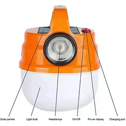 Ліхтар світильник Hurry Bolt HB-V70 LED з гачком та сонячною панеллю підвісний акумуляторний - мініатюра 3