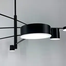 Сучасна чорна LED люстра FLEA з ріжками, що регулюються по осі Line.F DE 31/8 BK - мініатюра 13