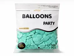 Повітряні надувні кульки HTOP Balloons Party 12 дюймів 100 шт. яскраві товари аксесуари для свята Бірюзовий - мініатюра 2