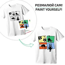 Футболка-розмальовка, Black Cats , бавовна 100%, розмір XS, ROSA Talent - мініатюра 2