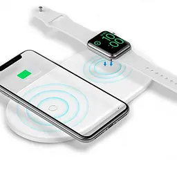 Бездротовий зарядний пристрій Baseus Smart 2 in 1 WX2IN1-02 White - мініатюра 2