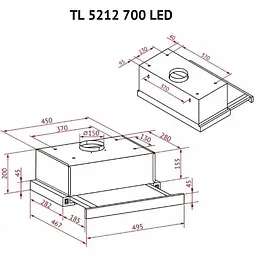 Витяжка Perfelli TL 5212 WH 700 LED - мініатюра 11