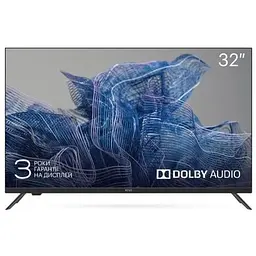 Телевізор 32" Kivi 32H550NB, чорний, 1366x768 (LED, MVA, 60 Гц), DVB-T2/C, 2x8 Вт, 2xHDMI, 1xUSB, VESA 200x100 мм