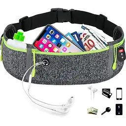 Спортивна поясна сумка для бігу BeCover DL0005 Dark Gray (706065) + подарунок органайзер для навушників - мініатюра 4