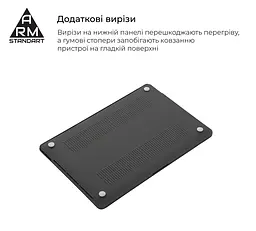 Чохол-накладка для MacBook Pro 16 M5 Pro-M2 Pro/M5 Max-M1 Max, чорний, Matte Shell, матовий, пластиковий, захисний аксесуар для ноутбука, протиударний, з вентиляцією та доступом до портів, для макбука, ArmorStandart (ARM80491) - мініатюра 4