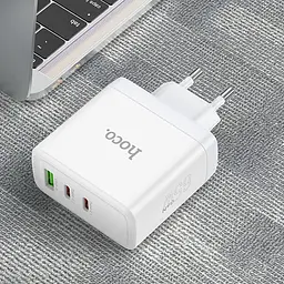 Мережевий зарядний пристрій Hoco N30 Glory PD65W White (784155) [152091] - мініатюра 7