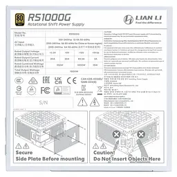 Блок живлення Lian Li RS 1000W without HUB 80+ Gold (G9P.RS1000G.W000.EU) White - мініатюра 5