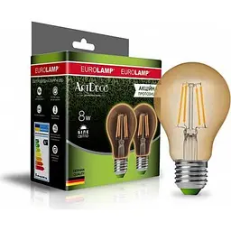 Лампочка Eurolamp LED А60 800 Lm E27 4000K 2шт (MLP-LED-A60-08274(Amber)new) - мініатюра 2