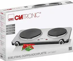 Настільна електрична плита 2500Вт на 2 конфорки Clatronic DKP 3668 - мініатюра 4