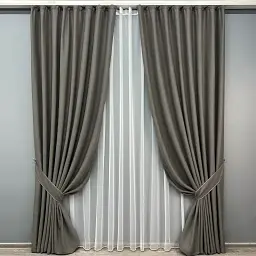 Комплект штор з тюлем VR-Textil Твід TWEED_V, темно-сірий з білим, 2 штори 100×270 см + тюль 300×270 см, арт. 71-146/1