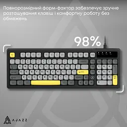 Клавіатура Ajazz AF98 USB UA Black/Grey/Yellow (AF98-BGY) - мініатюра 8