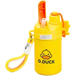 Термос G. Duck 460 мл з трубочкою та гвинтовою кришкою, жовтий Happy Life HP18309Y - мініатюра 5