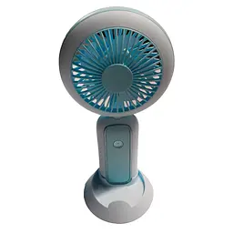 Настільний мінівентилятор Mini Portable Fan 3 Вт із підставкою для телефона та LED-підсвіткою, блакитний, ручний вентилятор - мініатюра 5