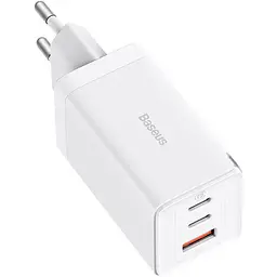 Мережевий зарядний пристрій Baseus GaN5 Pro Fast Charger 2C+U 65W + Cable USB-C White [CCGP120202] [98871] - мініатюра 2