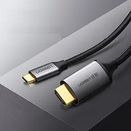 Кабель USB 3.1 Type-C M - HDMI M, 1.5m 4K 60Hz Male Cable Aluminum Shell UGREEN MM142 (Gray Black) - мініатюра 3
