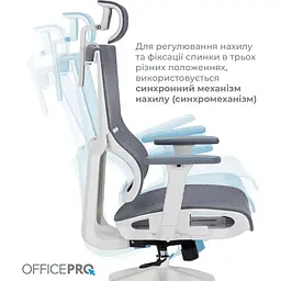 Офісне крісло OfficePro Elegant OC660-W-DG-DG White/Dark Gray [148665] - мініатюра 10