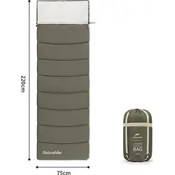 Спальник з капюшоном Naturehike LD350 CNK2300SD016 Dark Green [6976023921810] [146581] - мініатюра 2