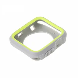 Силіконовий захисний корпус Primo для Apple Watch 38 мм Grey/Yellow - мініатюра 2