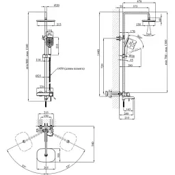 Душовий гарнітур Kroner Essen-SCH063 + змішувач Essen-SCH010 (CVS30210) - мініатюра 12