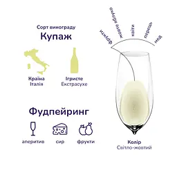 Вино ігристе Bolgrad Prosecco, біле, екстра-сухе, 11%, 0,75 л (885806) - мініатюра 2