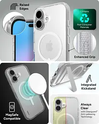 Чохол протиударний із підставкою ZAGG Gear4 Crystal Palace MagSafe для iPhone 16 Прозорий - мініатюра 2