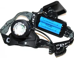 Налобний ліхтар LED T6 із вбудованим акумулятором 2*18650 Bailong BL-2199-T6 чорний