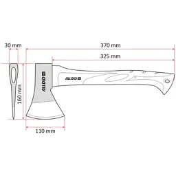 Сокира Alloid Pro, ручка з фібергласу, 800г, 37см (AF-7014800) - мініатюра 2