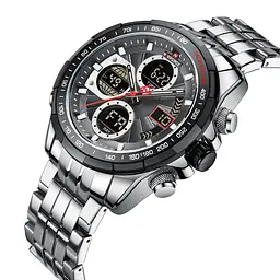 Наручний годинник чоловічий Naviforce Fly NF9197S Silver-Black-Gray, NF9197S S/B/GY (15215) - мініатюра 2