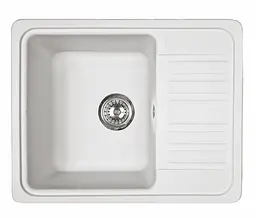 Кухонна мийка Adamant SMALL біла 570x455x180 мм, з крилом 57 см