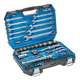 Набір інструментів Hoegert 1/2", 1/4" в кейсі 85 шт