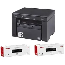 МФУ лазерний ч/б A4 Canon MF3010, Black + 2 картриджі Canon 725, 600x1200 dpi, до 18 стор/хв, USB, картридж Canon 725 (5252B034)