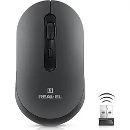Комп'ютерна мишка Real-El RM-470W Wireless/Bluetooth Dark Gray (EL123200049) - мініатюра 2