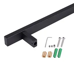 Душова стійка Qtap з тримачем універсальна Lepit, Matt Black, 705 мм, прямокутна QTLEP82103NB