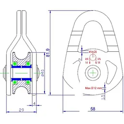 Блок-ролик First Ascent Rigger 12 (1060-FA 1410 OR) - мініатюра 2